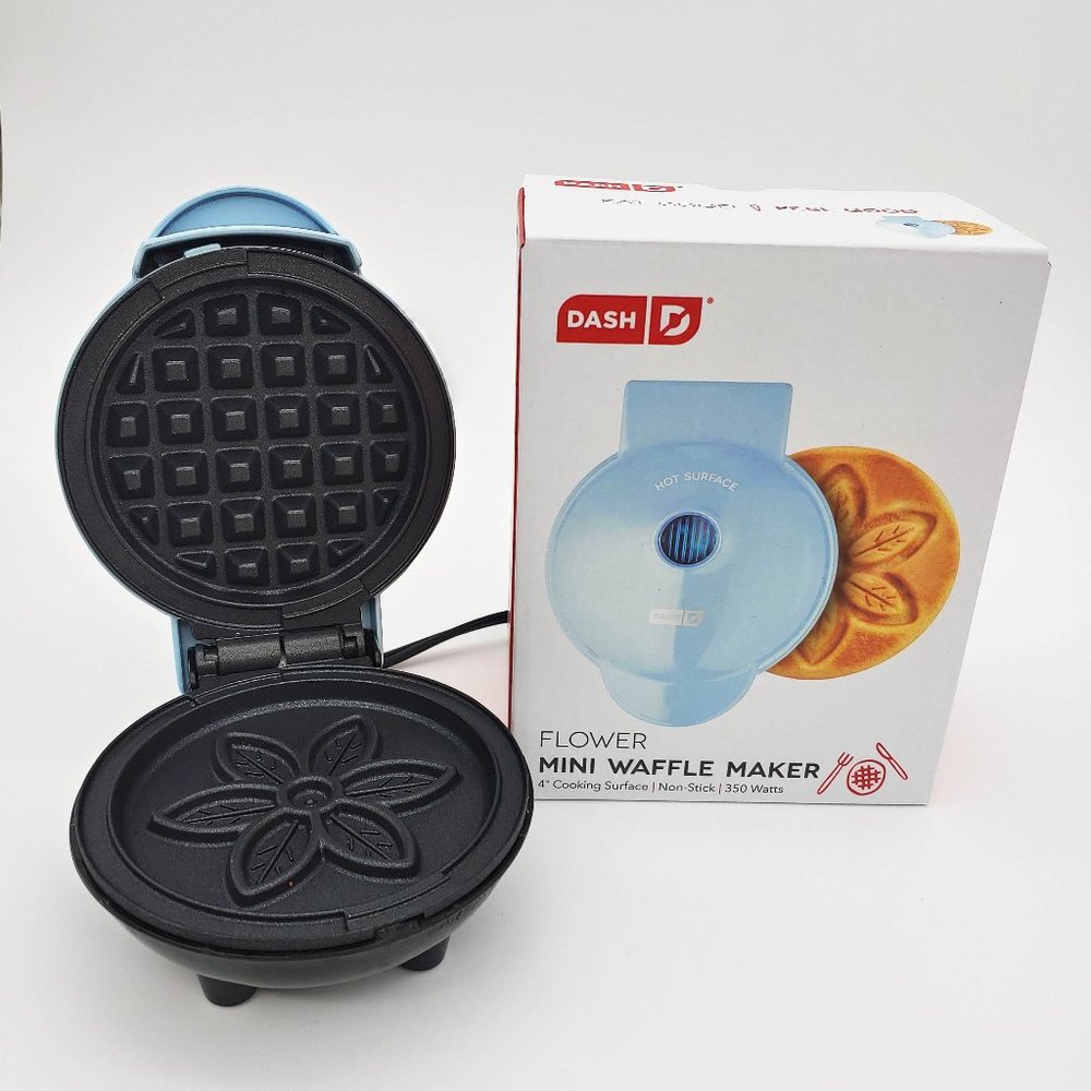 Dash Aqua Mini Flower Waffle Maker
